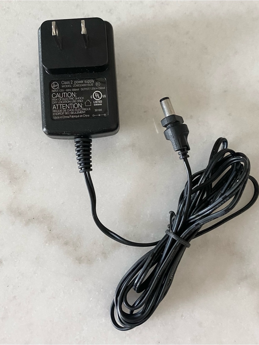 Hoover POWER SUPPLY Model ZD6D240015US for a  BH10100 PowerVac Pet Hand Vacuum